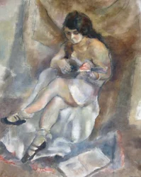 Frau mit einer Mandoline